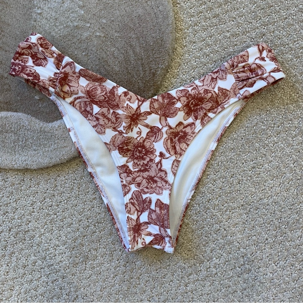 COPY - Abercrombie & Fitch Tall-Side High-Leg Cheeky Bottoms | Burgundy Floral …